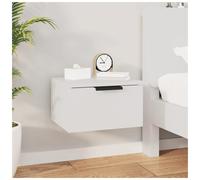 Wall-mounted Bedside Cabinet White Engineered Wood 34x30x20 cm SingleDrawerSlim