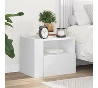 Wall-mounted Bedside Cabinet White Engineered Wood 45x30x35 cm Slim with Drawer