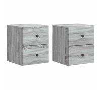 Wall-Mounted Bedside Cabinet with Drawer Engineered Wood Night Storage vidaXL