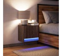 Wall-mounted Bedside Cabinet with LED Lights Floating Multi Colours vidaXL