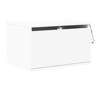 Wall-mounted Bedside Cabinet with LED Lights Side Table Nightstand White vidaXL