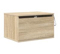 (sonoma oak, 1 pcs) vidaXL Wall-mounted Bedside Cabinets with LED Lights Nightstand Wall Units