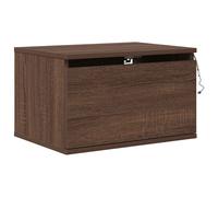 vidaXL Wall-mounted Bedside Cabinet with LED Lights Brown Oak