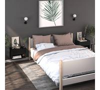 vidaXL Wall-mounted Bedside Cabinets 2 pcs Black UK HOT