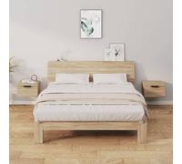 Wall-Mounted Bedside Cabinets Bedroom Floating Nightstand Wall Cabinet vidaXL