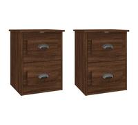 (sonoma oak, 2 pcs) vidaXL Wall-mounted Bedside Cabinets Floating Storage Cabinets Hanging Cabinet
