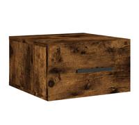 vidaXL Grey Sonoma Wall-Mounted Compact Bedside Cabinet - Engineered Wood Storage Drawer for Bedrooms