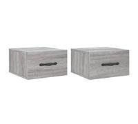 vidaXL Wall-mounted Bedside Cabinets 2 pcs Sonoma Oak 35x35x20 cm