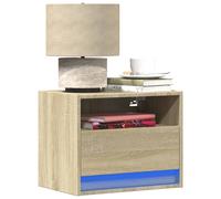 2PCS LED Wall-mounted Bedside Cabinet Bedroom Floating Cabinet Bedside Unit UK