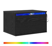 Wall-mounted Bedside Cabinets with LED Lights Nightstand Wall Units vidaXL