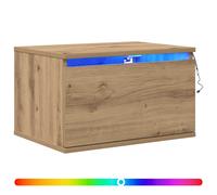 Wall-mounted Bedside Cabinets with LED Lights Nightstand Wall Units vidaXL