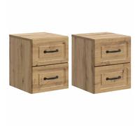 vidaXL Wall-Mounted Bedside Cabinet 2 pcs Artisan Oak Engineered Wood