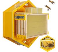 Wall-Mounted Beehive Box Bee Hive Starter Kit Indoor with Observation Windows 3 Frames & 6 Honeycomb Trays for Bee Farm Beekeeping Enthusiasts