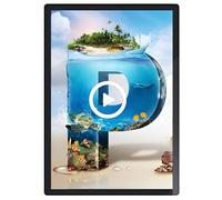 Wall Mounted Billboard for Restaurant for Playing Videos/Images,Landscape/Portrait,Remote Release/USB Release,Digital Advertising for Enhanced Visual Presentation 21.5"