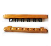 Wall Mounted Billiard Cue Rack, 6 Slot Wooden Holder Organizer for Pool, Snooker Accessory Game Room Storage (yellow)