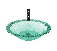 Wall Mounted Bird Feeder - Bird Bath for Garden | Hanging Bath and Feeder for Outdoor | Transparent Hangable Water Feeding Basin | Flower-Shaped Statue for Hummingbird Parrot Parakeet