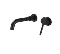 Wall Mounted Black Bathroom Sink Mixer Tap - Single Lever T Faucet for Basin No Pre-Built Box Modern Design Easy Installation Sl athroom Accessories