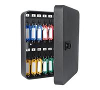 Wall-Mounted Black Key Cabinet with Combination Lock - Secure Storage Box for Keys - Portable Digital ty Safe for Home & Office Use - 1 PC