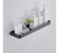 Wall-Mounted Black Shower Caddy Floating Square Bathroom Shelf Aluminum Cosmetic nizer Towel Rack Spice Bottle Holder Kitchen Storage Rack Versatile Home nizer