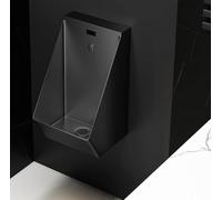 Wall-Mounted Black Stainless Steel Male Urinal with Smart Sensor, F-304 Design for Bars, Public Restrooms, Durable, Modern, Sanitary Solution