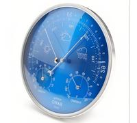 Wall Mounted Blue Metal Anemometer Hygrometer for Live Dampness Following and Weather Forecasting Outdoor Indoor Climate Measurement Device Metal