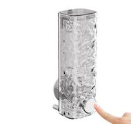 Wall Mounted Body Wash Dispenser - 450ml Pressed Soap Body Wash Suction Cup Dispenser, Single-Handed Use Press Design Shower Shampoo Disenser for Shampoo, Conditioner, Soap