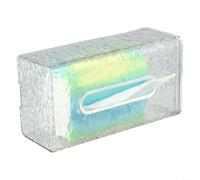 Wall Mounted Box Holder Japanese Style Face Cloth Dispenser - for Clear PET+ABS Bathroom Storage with Water Ripple Texture for Kitchen Toilet(Basics)