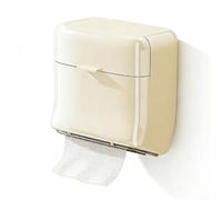Wall Mounted Box Holder Waterproof Double Layer Bathroom Storage Dispenser for Rolls Sheets Modern Cream White 8.5x6.3x10.3in(white)
