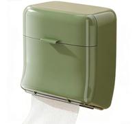 Wall Mounted Box Holder Waterproof Double Layer Bathroom Storage Dispenser for Rolls Sheets Modern Cream White 8.5x6.3x10.3in(green)