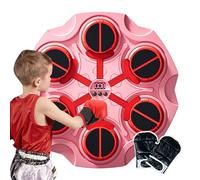Wall Mounted Boxing Mat, Wall Mounted Boxing Set | Smart Toys to Hit with Boxing Gloves | Wireless Sports Toy with Light and Music for Boys