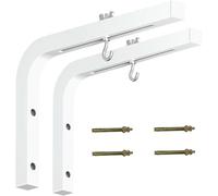 Wall-Mounted Bracket for Projector Screens Adjustable L-Shaped Mount with Hooks Compatible with Most Manual and Spectrum Screens White Iron 27.5X16.0X2.0Cm