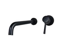 Wall-Mounted Brass Bathroom Mixer Tap - Single Lever Basin Faucet, 25cm Black Split Design for Modern Washbasin, Durable & Stylish Bathroom Fixture