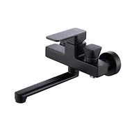 Wall Mounted Brass Bathtub Faucet with Rotatable Cold and Hot Water Control, Golden Finish (Gold)