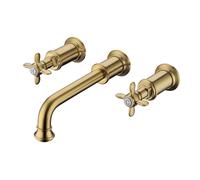 Wall Mounted Brass Crosshead Basin Mixer Tap - Camden