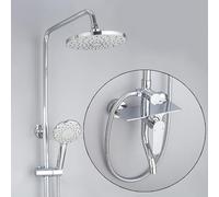 Wall-Mounted Brass Shower Head Bathroom Bathtub Faucet Set Household Top Spray Rain Shower Head Bathroom Three-Speed Multi-Function Shower Head (A)