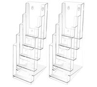 Wall Mounted Brochure Holder - Acrylic Organizer 2 Pack Flyer | Map and Brochure Display for Office, Reception, Lobby, Counter, Table, Conference Room, Trade Show, Library, Marketing Materials,