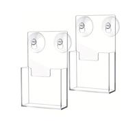 Wall-Mounted Brochure Holder | Pack of 2 Suction Cup Document | Literature Holder for the Wall - For Brochures Flyer Hotel Hospital School Restaurant Museum Fair Reception Area