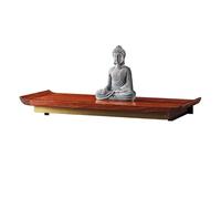 Wall-Mounted Buddha Altar Table with Pull Plate - Small Red Meditation & Prayer Sanctuary for Home Living Room Bedroom & Office - Zen Decor for Spiritual Spaces