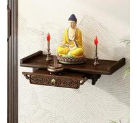 Wall-mounted Buddha Altar Table with Telescopic Shelf for Home Buddhist Ritual Storage
