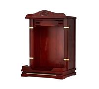 Wall-Mounted Buddha Cabinet, Solid Wood Meditation Niche with Pull-Out Storage for Prayer and Incense, Home Decor, 31 x 28 x 48cm