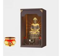 Wall Mounted Buddha Niche Buddha Altar,Wall Mounted Chinese Personal Buddha Niches Shrine Meditation Table,God of Wealth Guanyin Guan Gong Incense Table(Dark Gray)