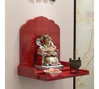 Wall Mounted Buddha Niches Shrine Meditation Table, Chinese Style Altar Shelf for Home Decor, Wall-Mounted Buddha Statue Display (43cm/16.9in)