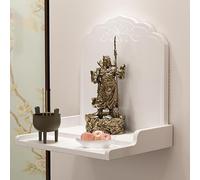 Wall Mounted Buddha Niches Shrine Meditation Table, Chinese Style Altar Shelf for Home Decor, Wall-Mounted Buddha Statue Display (43cm/16.9in)