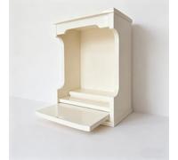 Wall-Mounted Buddha Statue Shrine, Wooden Altar Table for Home Decor, Guanyin & God of Wealth Cabinet, 43x30cm Incense Shelf, Buddhist Prayer Stand (White)