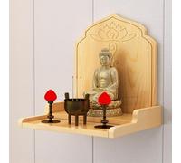 Wall-Mounted Buddha Statue Stand for Prayer and Meditation Compact Altar Table with Storage for Small Spaces
