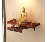 Wall-mounted Buddha Statue Stand, Guanyin Shrine, Buddha Statue Cabinet,With Telescopic Pull-out Meditation Altar Table,Suitable For Home,Bedroom,Office Use(B,Length: 50cm/19.7in)