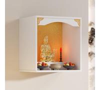 Wall-Mounted Buddha Statue Stand Shrine Altar Table for Meditation, Chinese Personal Buddha Niche Design