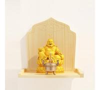 Wall-Mounted Buddha Statue Stand, Solid Wood Prayer Niche Incense Table, Mini Buddhist Altar Shrine, God of Wealth Guanyin Cabinet