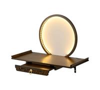 Wall-Mounted Buddha Statue Stand with LED Light Household Small Buddhist Shrine Altar Table with Retractable Pull Plate Bamboo Prayer Offering Table(Brown,60cm)
