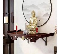 Wall-Mounted Buddhist Altar Cabinet, Wall-Mounted Personal Shrine Altar Table, Bamboo Prayer Buddhist Niche Incense Table, for Prayer, Divination(54cm/21.2in)